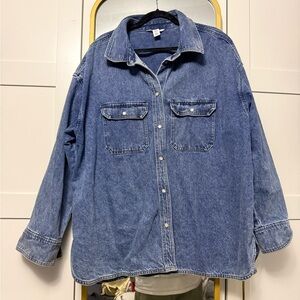 H&M Blue Denim Button-Down Shirt